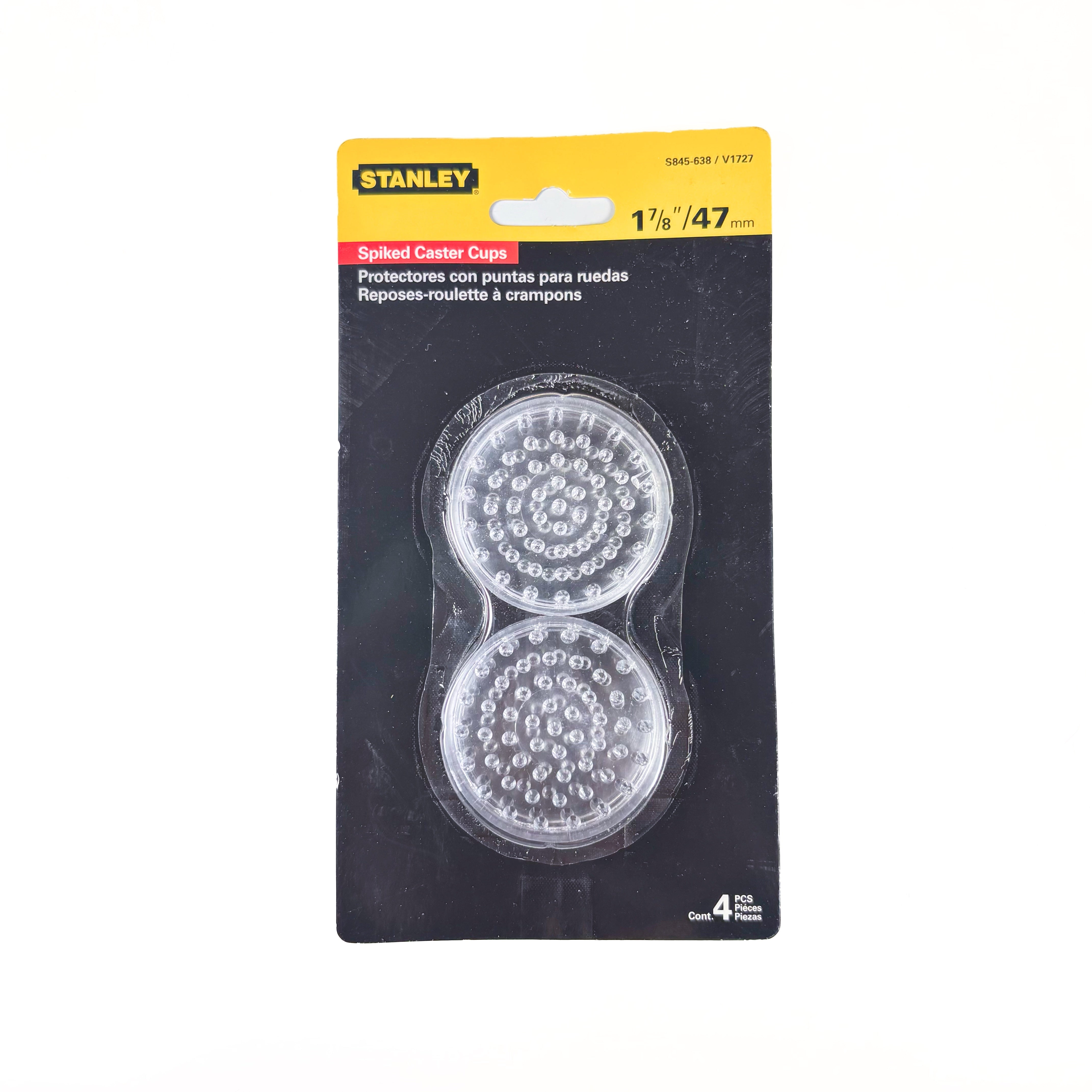 Spiked Furniture Cups 2 Inch Round Clear 4 Pack