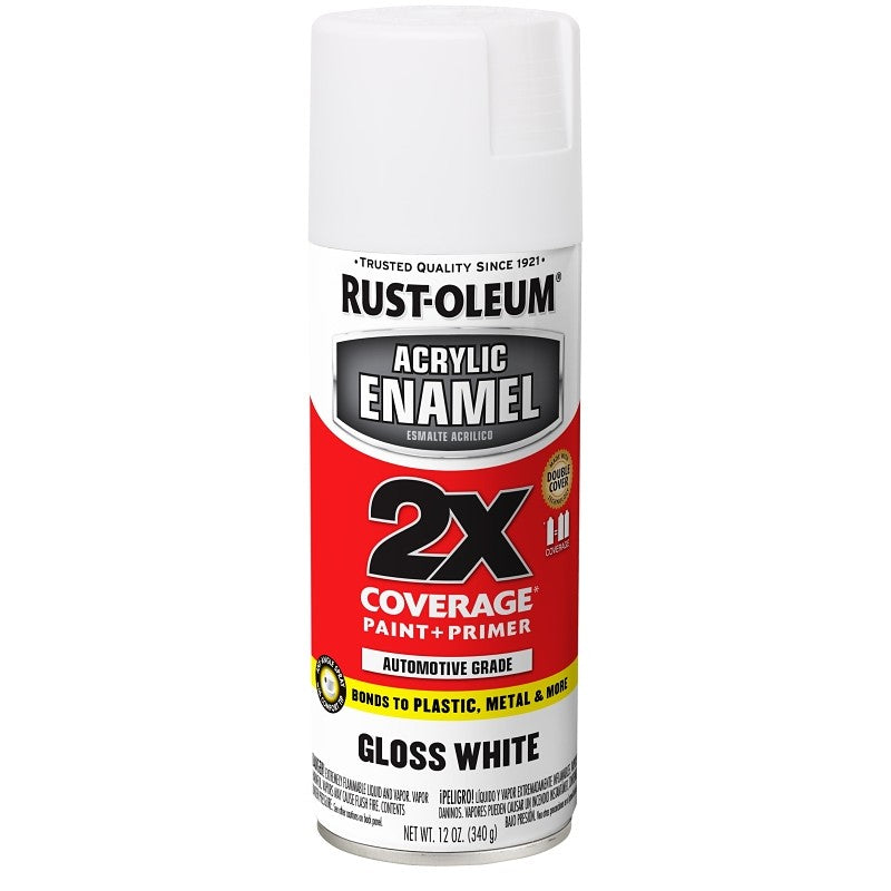 Rust-Oleum 271919 Automotive Spray Paint, Oil Base, Gloss, White, 12 oz Can