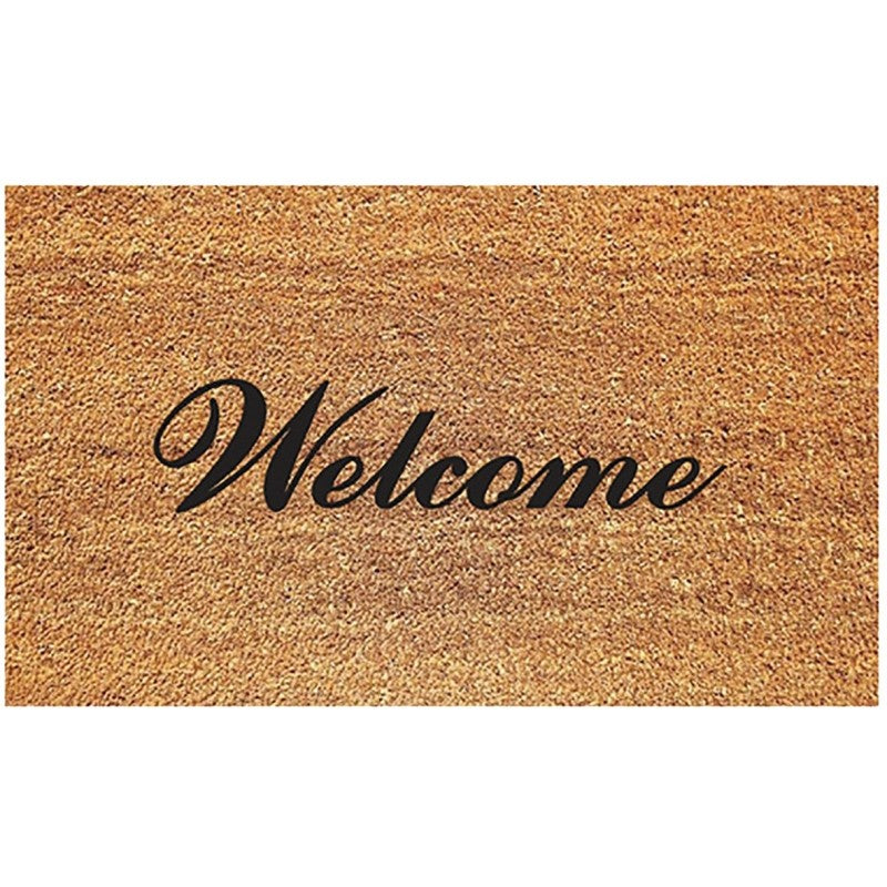 DeCoir 77FLFWL627 Non-Slip Door Mat, 16 in L, 27 in W, Black/Tan