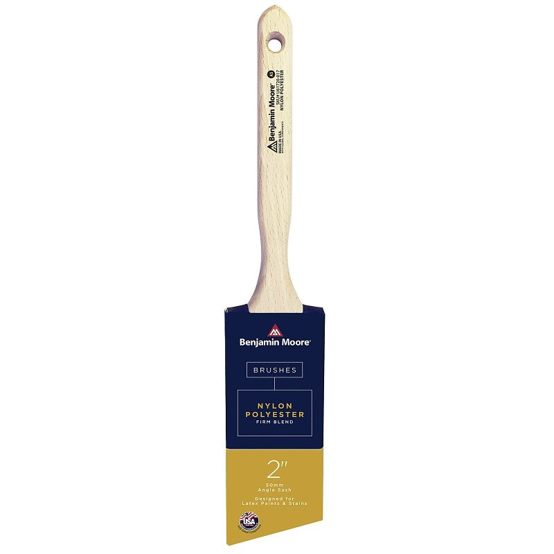 Benjamin Moore U61720-017 Paint Brush, Firm Brush, 2-11/16 in L Bristle, Nylon/Polyester Bristle, Angle Sash Handle