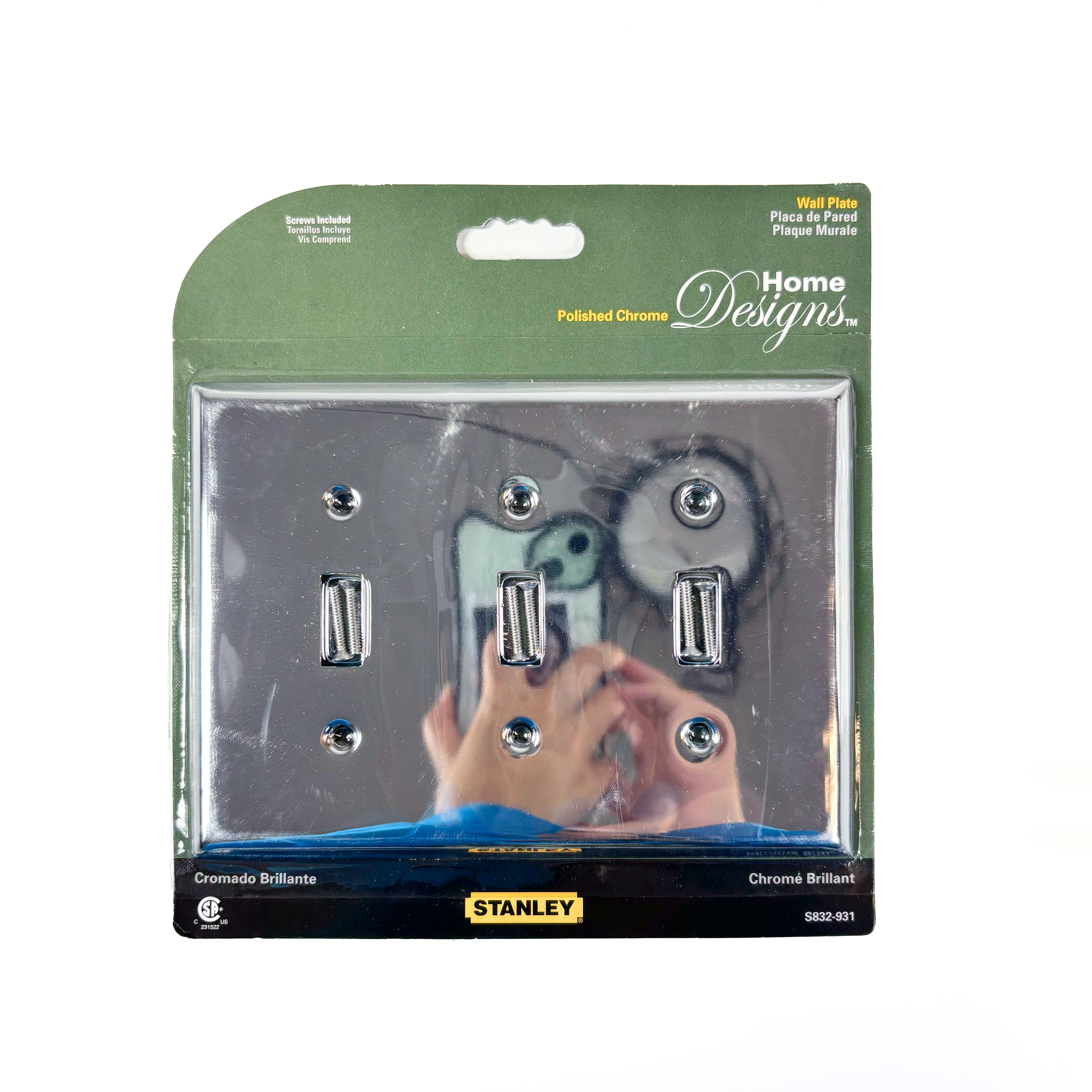 Basic Triple Switch Wall Plate Chrome