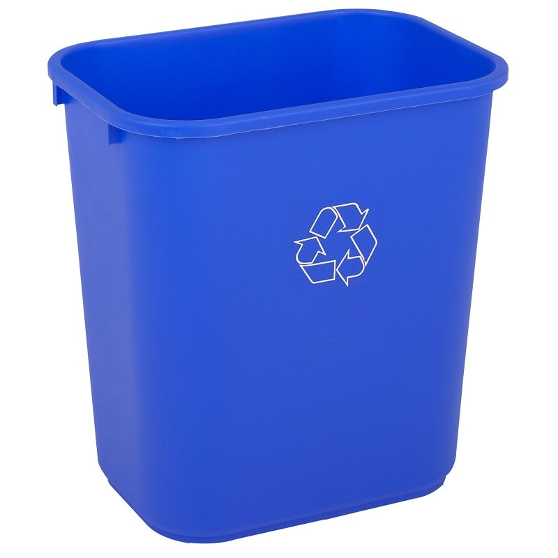 Continental Commercial 2818-1 Recycling Waste Basket, 28.125 qt, Plastic, Blue