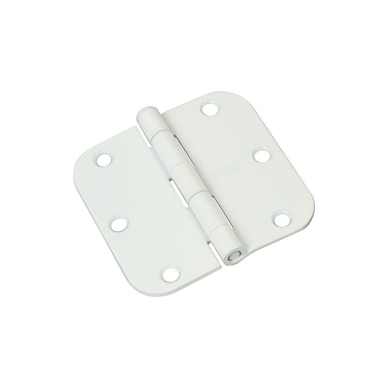 National Hardware N830-337 Door Hinge, 5/8 in Corner Radius, 3-1/2 in H Frame Leaf, Steel, White, Full-Mortise, 50 lb