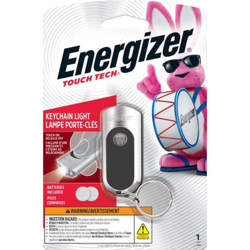 Energizer ENTKC2C Key Chain Light, Lithium Battery, LED Lamp, 20 Lumens Lumens, 10 m Beam Distance, 5 hr Run Time