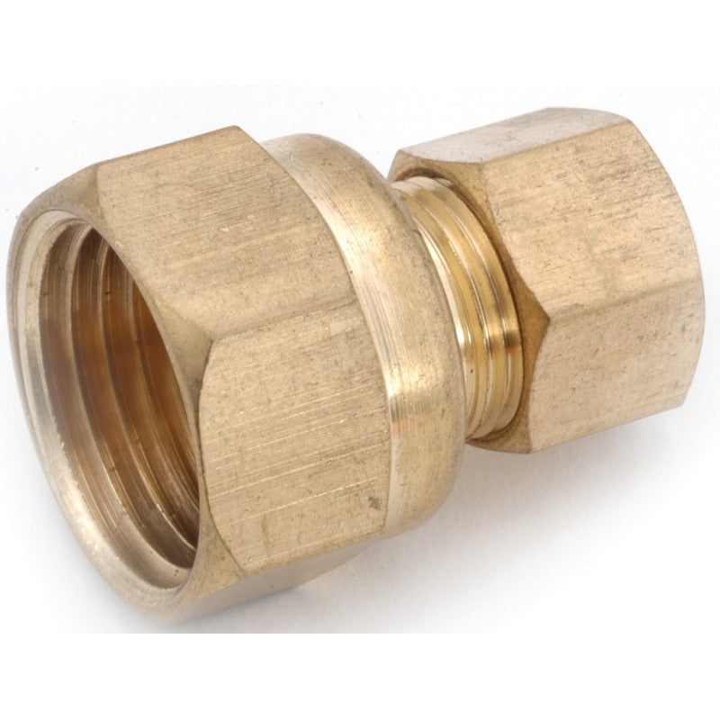 Anderson Metals 750097-0806 Tube Adapter, 1/2 x 3/8 in, Compression, Brass
