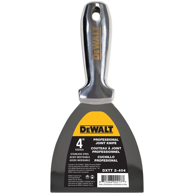 DEWALT DXTT-2-404 Joint Knife, 4 in W Blade, Stainless Steel Blade, Full-Tang, Precision Ground Blade (Pack of 4)