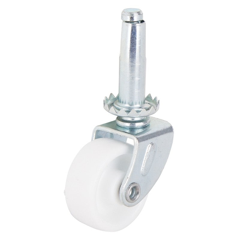ProSource JC-B07-PS Swivel Caster, 1-1/4 in Dia Wheel, 1-1/4 in W Wheel, White, 40 lb, Steel Housing Material