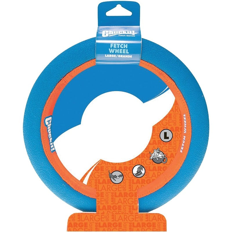 Chuckit! 252301 Dog Toy, Wheel, L, Rubber, Blue/Orange