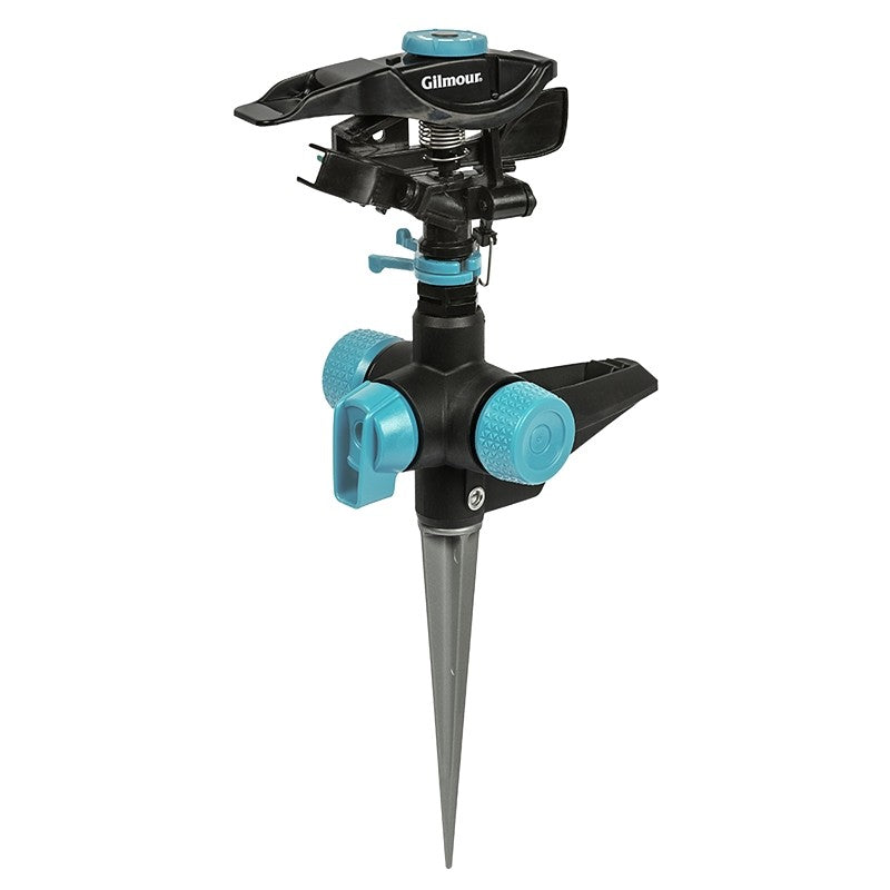 Gilmour 821933-1001 Sprinkler Spike with On/Off Switch, Spigot, 43 ft, Circular, Adjustable Nozzle, Metal/Plastic