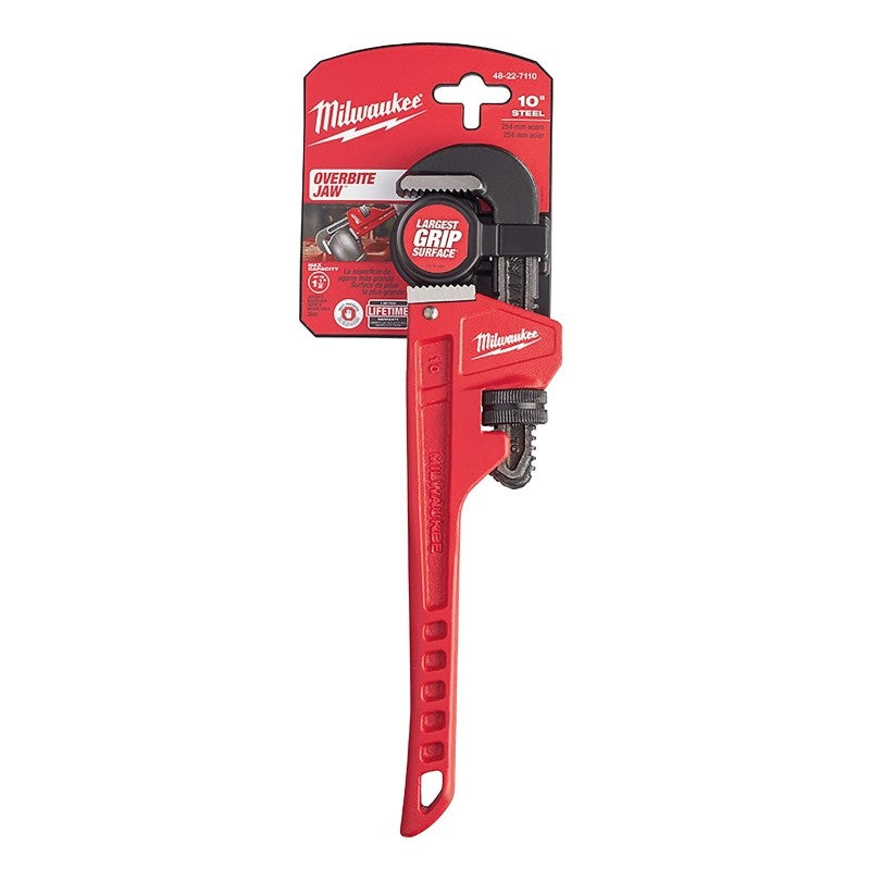 Milwaukee 48-22-7110 Pipe Wrench, 10 in L, Steel, Ergonomic Handle