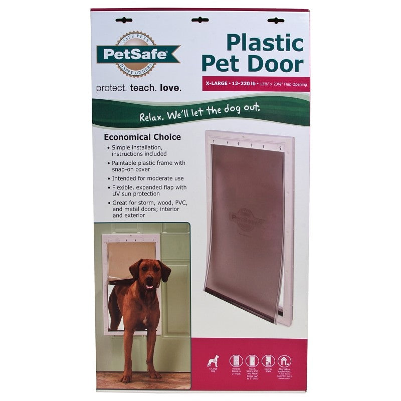 PetSafe PPA00-10961 Pet Door, 16 in W, 27-1/4 in H, Plastic, White