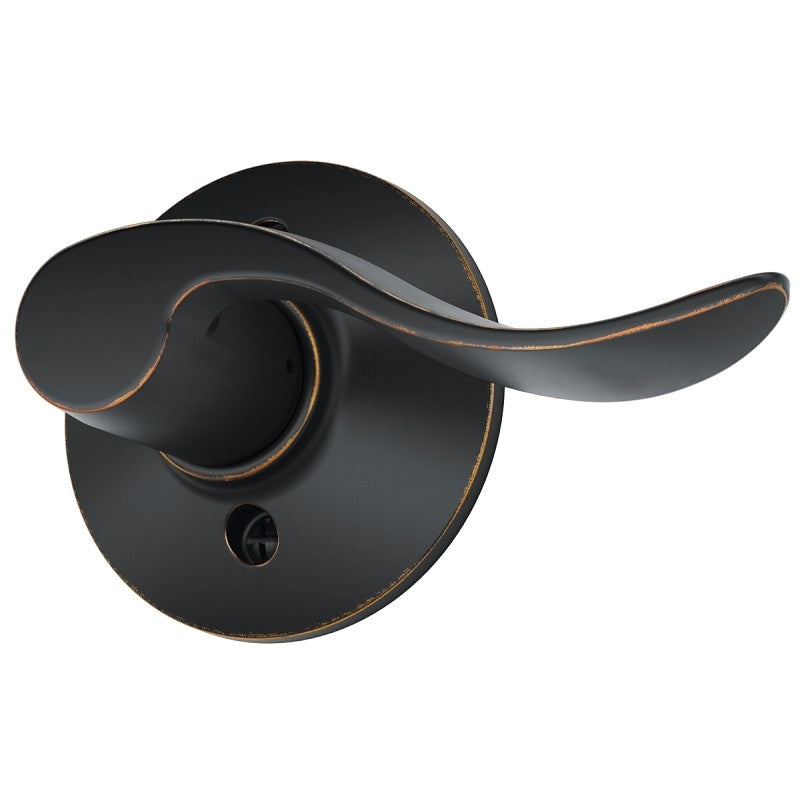 Schlage Accent Series F170ACC716RH Right Hand Dummy Lever, Mechanical Lock, Aged Bronze, Metal, Residential, Right Hand