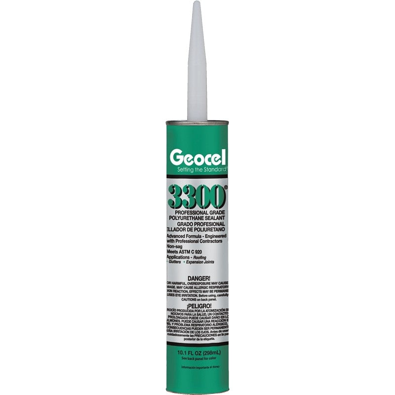 Geocel 3300 Series 68101 Polyurethane Sealant, White, Liquid, 10.1 oz Cartridge