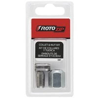 Rotozip CN1 Collets and Nut Kit, Quick-Change, For: All Rotozip Spiral Saw Tools and Drywall Routers