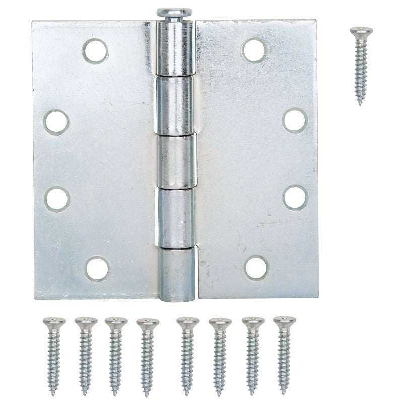ProSource LR-064-PS Utility Hinge, Steel, Zinc, Removable Pin, 180 deg Range of Motion, Full Mortise Mounting