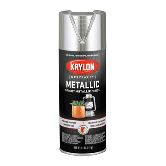 Krylon K01401777 Metallic Spray Paint, Metallic, Bright Silver, 11 oz, Can
