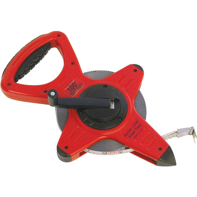 Bosch Pro Series 82-10080B Measuring Tape, 100 ft L Blade, 1/2 in W Blade, Steel Blade, ABS Case, White Case