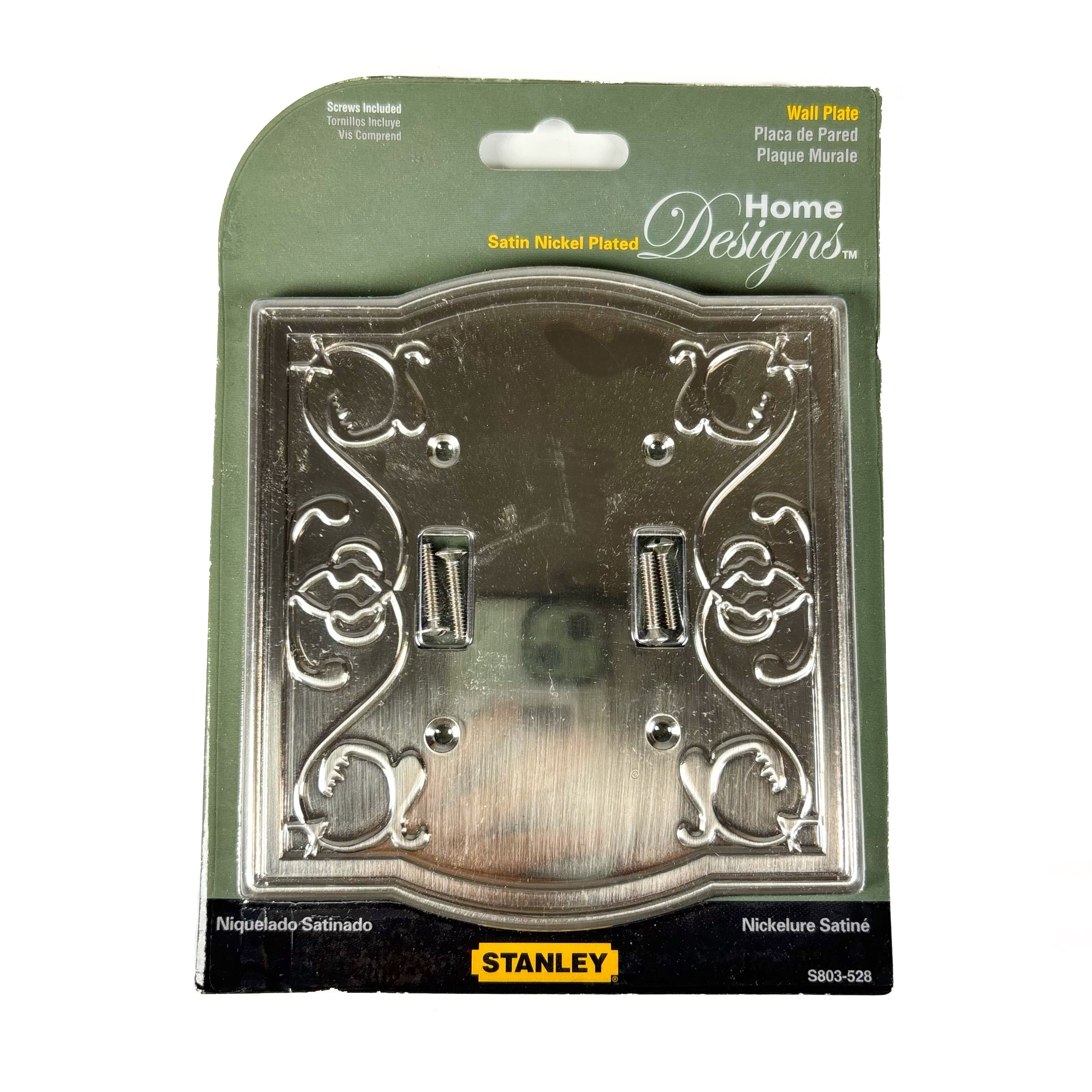 Victoria Double Switch Wall Plate Satin Nickel