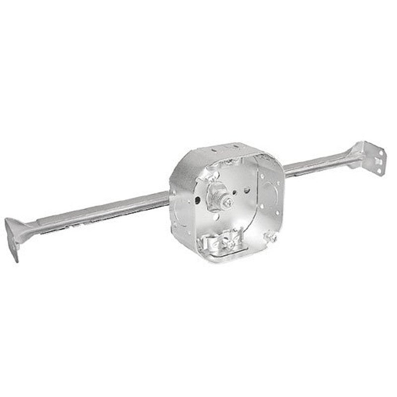 Southwire 54151-HUR-UPC Octagon Box, 4 in OAW, 1-1/2 in OAD, 6-Knockout, Steel Housing Material, Silver, Galvanized