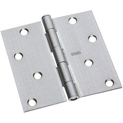 Door Hinge 4 Inch Square Corner Satin Chrome