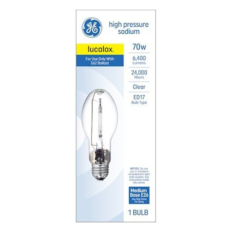 GE 30967 General-Purpose Light Bulb, 70 W, Ellipsoidal Lamp, E26 Medium Lamp Base, 6400 Lumens, 1900 K Color Temp (Pack of 4)