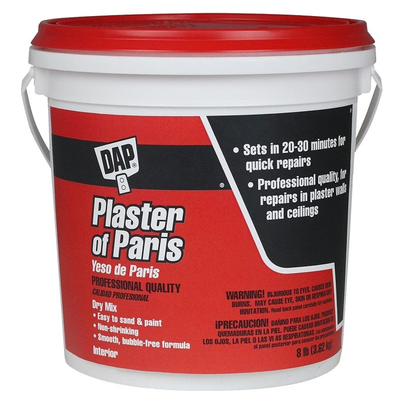 DAP 10310 Plaster of Paris, Powder, White, 8 lb Tub