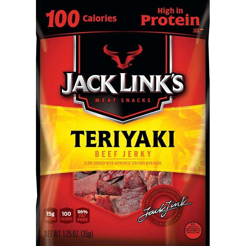Jack Link's 10000008424 Snack, Jerky, Teriyaki, 1.25 oz (Pack of 10)