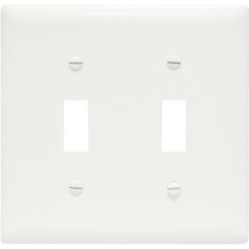 WALL PLATE 2GANG 2 TOGGLE WHT