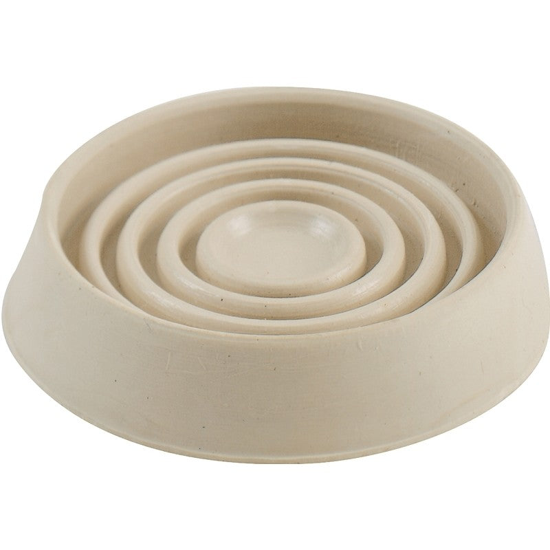 Shepherd Hardware 9167 Caster Cup, Round, 1-3/4 in Dimensions, Rubber, Off-White, 4/PK (Pack of 6)