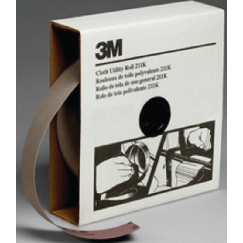 3M 211K 05030 Utility Cloth Roll, 50 yd L, 1-1/2 in W, 80 Grit, Medium, Aluminum Oxide Abrasive