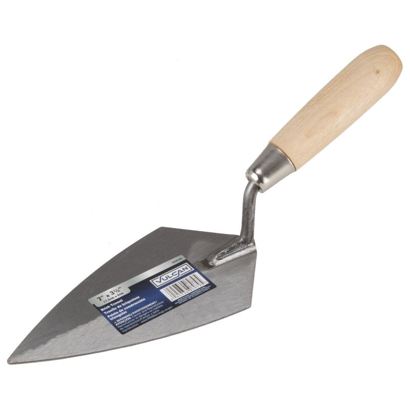 Vulcan DYT10503L Brick Trowel, 7 in L Blade, 3.5 in W Blade, Steel Blade, Ergonomic Handle