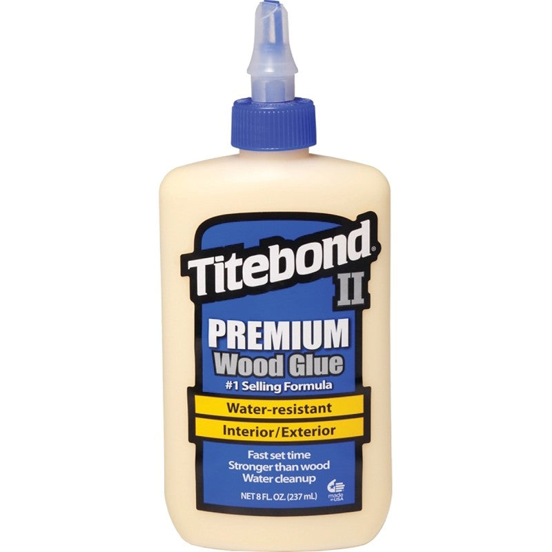 Titebond II 5003 Wood Glue, Yellow, 8 oz Bottle