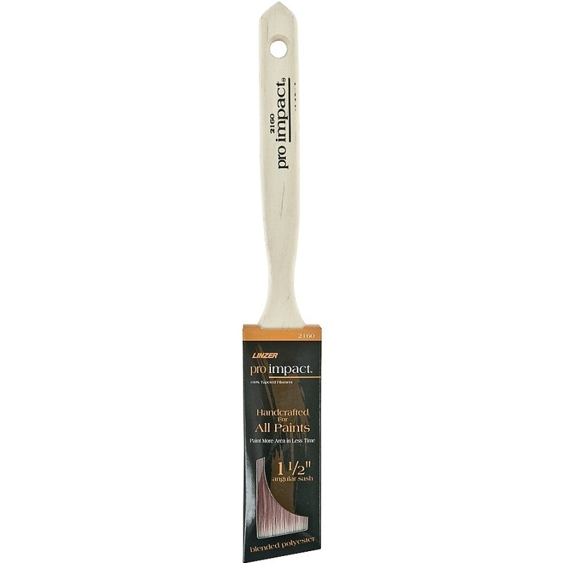 Linzer WC 2160-1.5 Paint Brush, 1-1/2 in W, 2-1/4 in L Bristle, Polyester Bristle