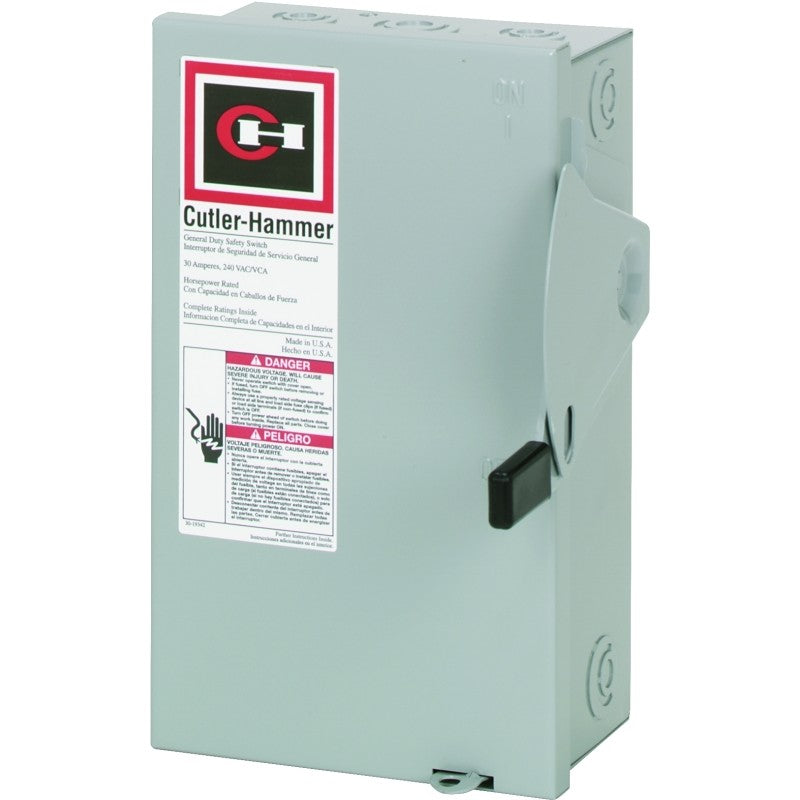 Cutler-Hammer DG221NGB Safety Switch, 2 -Pole, 30 A, 240 V