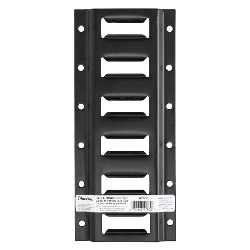 Keeper 47800 E-Track, Horizontal, Steel, Black