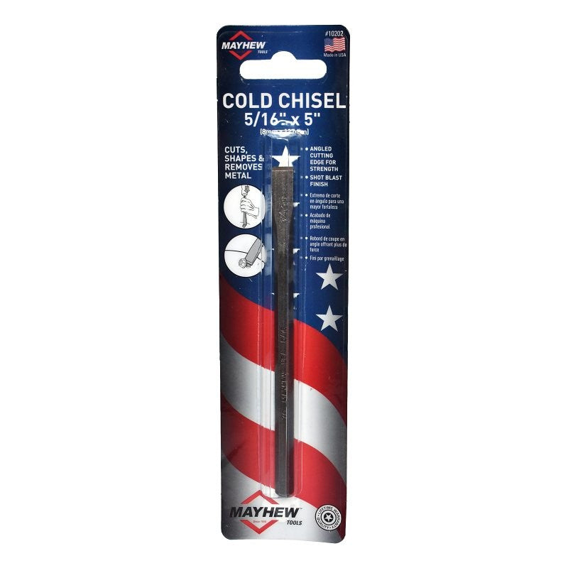 Mayhew 10202 Cold Chisel, 5/16 in Tip, 5 in OAL, Steel Blade