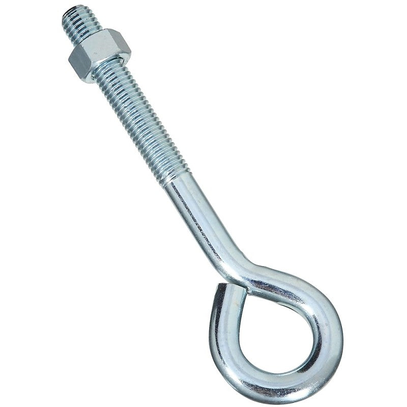 National Hardware N347-674 Series Eye Bolt, 8 in OAL, 5/8 in Thread, 3-3/4 in L Thread, 1-1/4 in ID Dia Eye, Steel, Zinc (Pack of 3)
