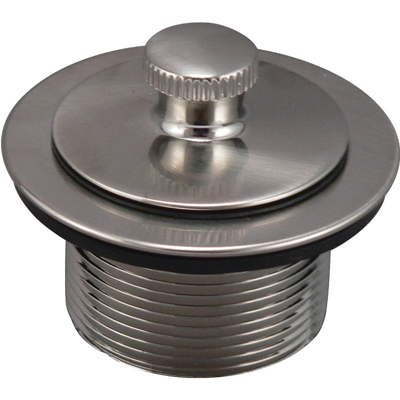 Plumb Pak PP62-3DSBN Lift and Turn Style Tub Drain Plug with Strainer, Brushed Nickel