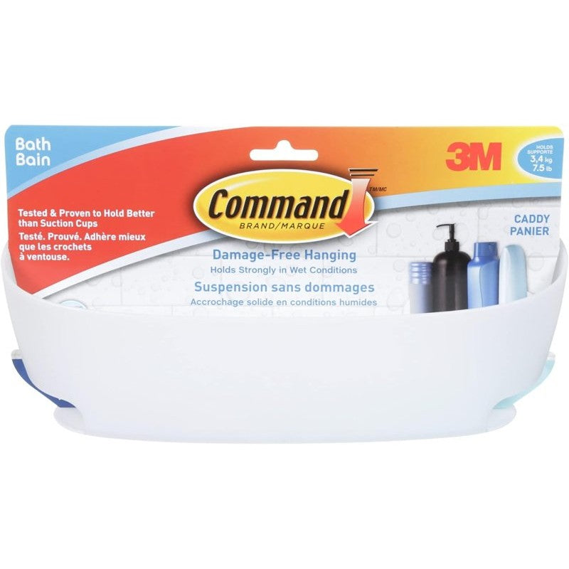 Command BATH11-ESF Shower Caddy, 11.45 in OAL, 4.7 in OAW, Plastic