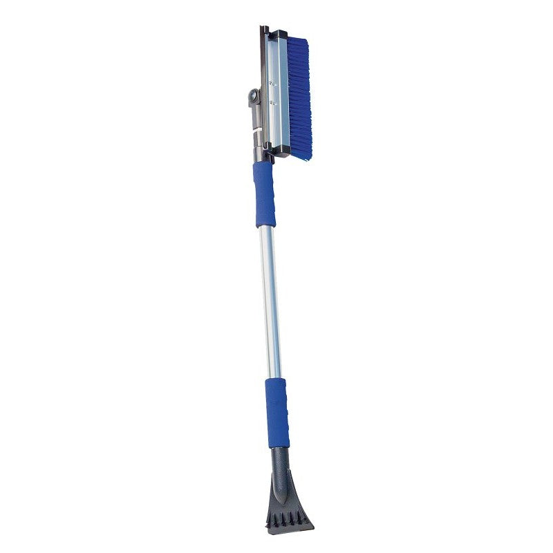 Rugg SC9040 Snowbrush/Scraper, Plastic/Polyester Blade, Aluminum Handle, Telescopic Handle, Black/Blue, 45 in OAL
