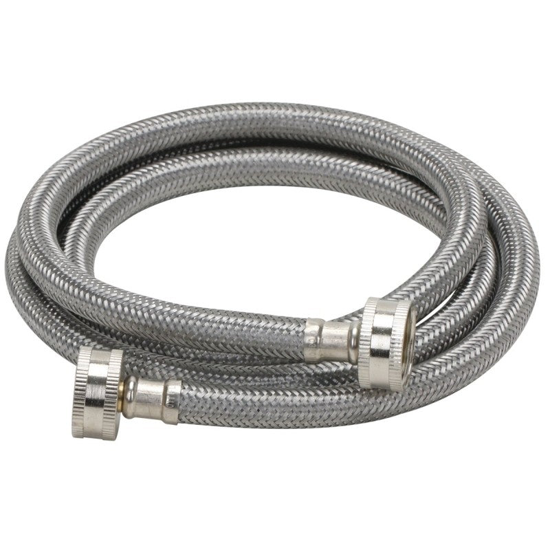 Fluidmaster 9WM60 Washing Machine Discharge Hose, 3/4 in OD, 3/4 in ID, 60 in L, Stainless Steel