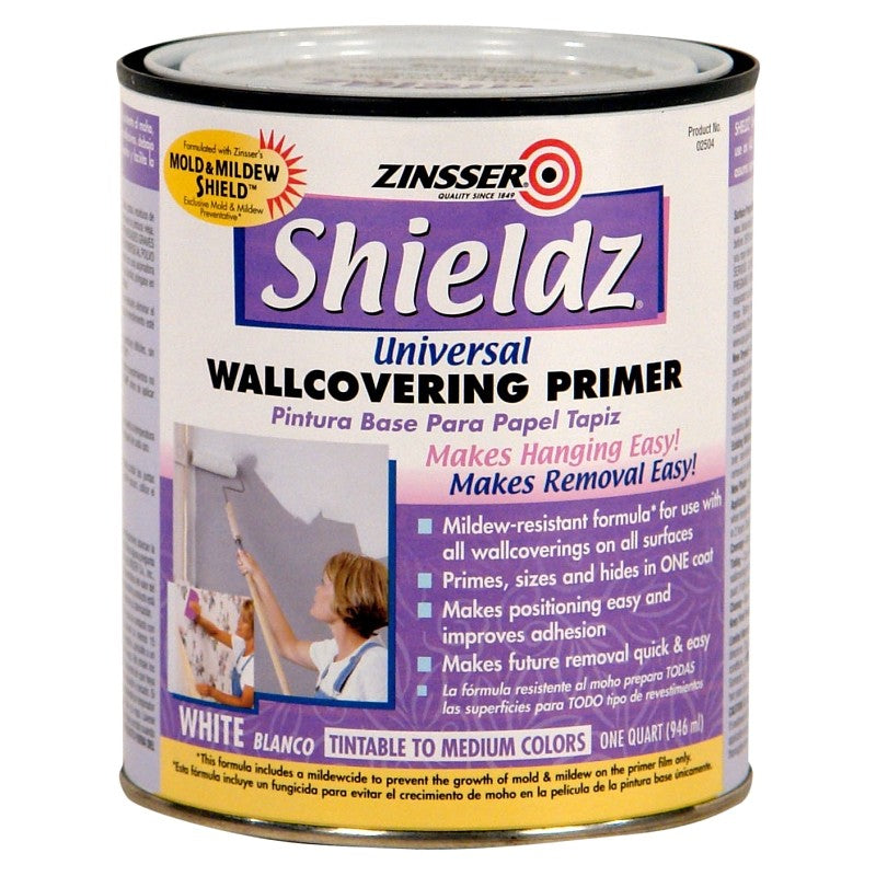 Zinsser 2504 Wallcovering Primer, White, Liquid, 1 qt
