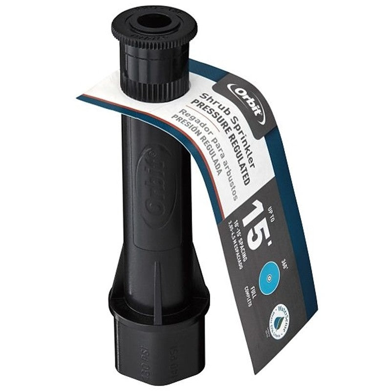 Orbit 54271 Shrub Head Sprinkler, Full-Circle, 4 gpm, 1/2 in Connection, Female, 1 to 10 ft, Plastic