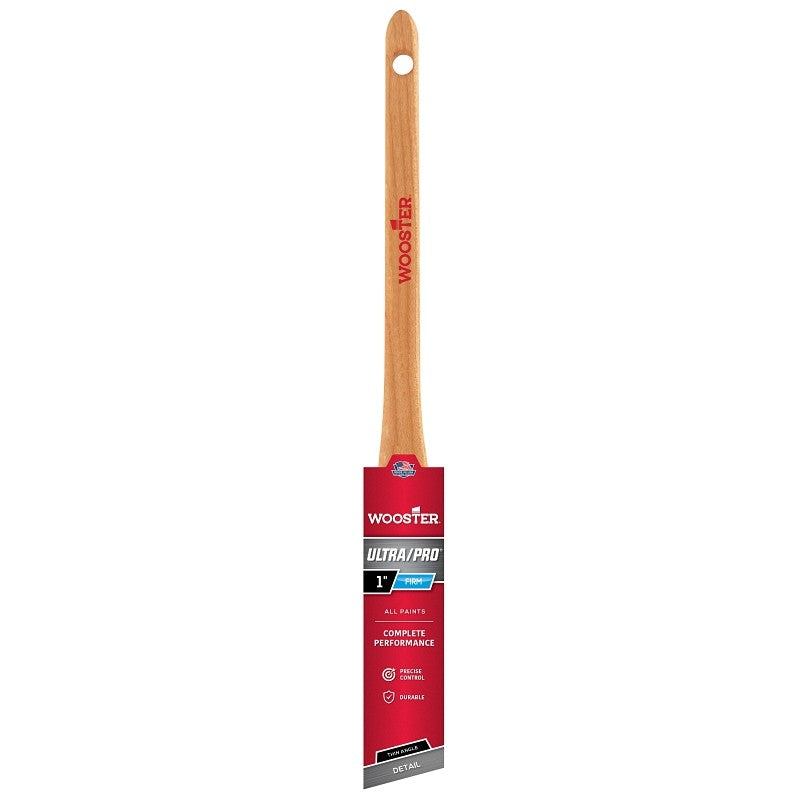 Wooster 4181-1 Paint Brush, 1 in W, Nylon/Polyester Bristle, Angle Sash Handle