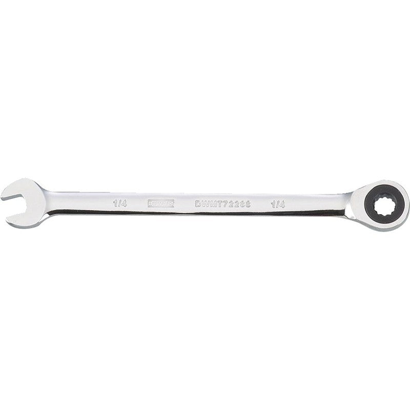 DEWALT DWMT72288OSP Combination Wrench, SAE, 1/4 in Head, 3-17/32 in L, 12-Point, Chrome, Comfort-Grip Handle