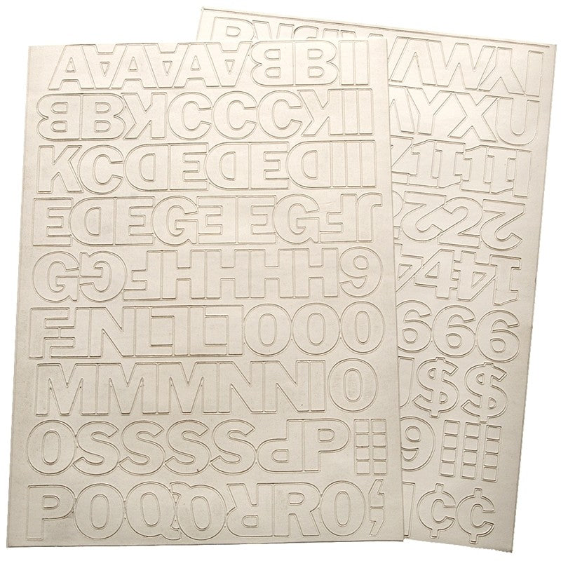 Hy-Ko 30013 Die-Cut Number and Letter Set, 1 in H Character, White Character, White Background, Vinyl