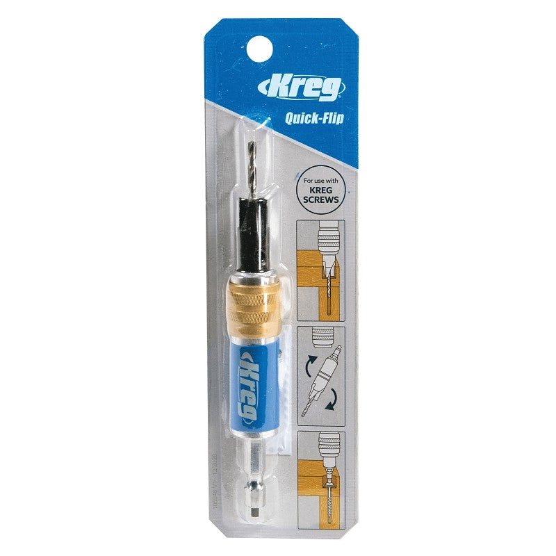 Kreg KDRV-FLIP Quick Flip, 1/4 in Dia Shank, Hex Shank