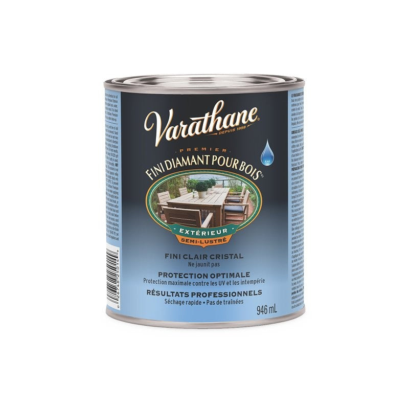 Rust-Oleum 250141H Urethane Paint, Semi-Gloss, Liquid, Crystal Clear, 1 qt, Can