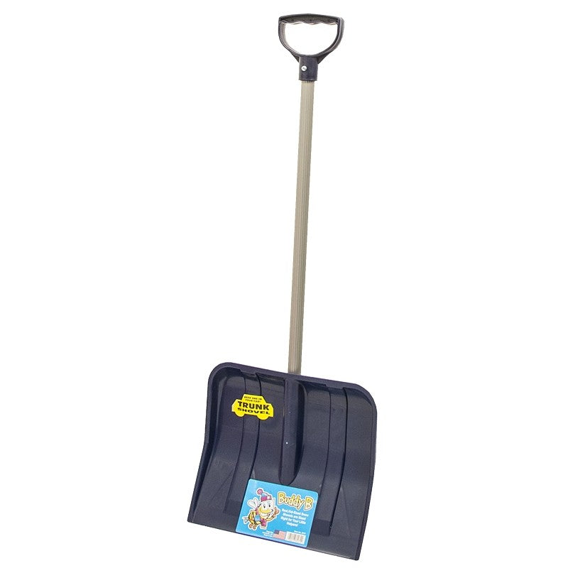Rugg 227P Kid's Shovel, 12 in W Blade, 10 in L Blade, Polyethylene Blade, Steel Handle, 34 in OAL, Blue
