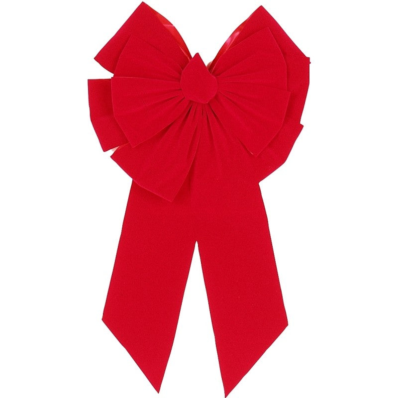 Holidaytrims 7366 Deluxe Outdoor Bow, 3 in H, Velvet, Red (Pack of 12)